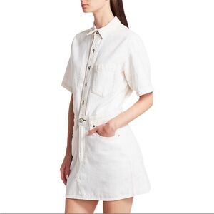 Rag & Bone Cream Button-Up Denim Mini Dress